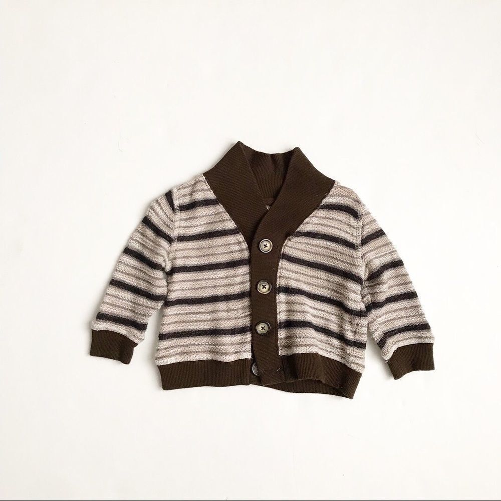 Joe Fresh brown striped cardigan EUC 6-12 months